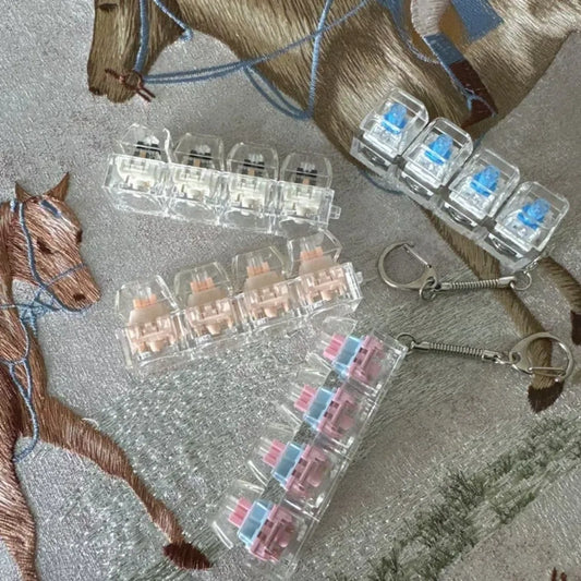 New DIY Keyboard Fidget Keychain Keys Button Keycap Clicker Toy Pass The Time Relief Stress Pinch Toy Adult