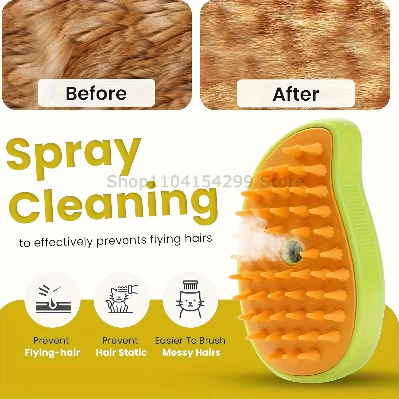 Cat Dog Steamy Brush Steam Brush Electric Sprayer for Massage Pet Grooming Tool Shedding 3 in 1 Electric Sprays Massage Combs